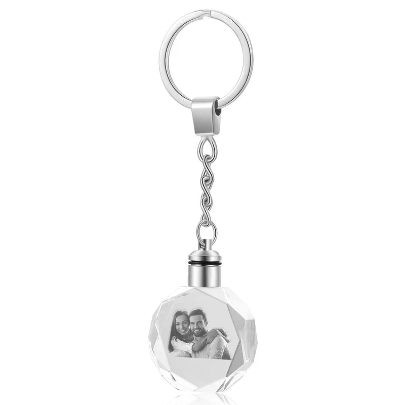 3D Crystal Photo Keyring - 3D Glass Pictures Keychain - Photo Gift for Christmas, Valentine's Day, Anniversary, Birthday, Mother's Day