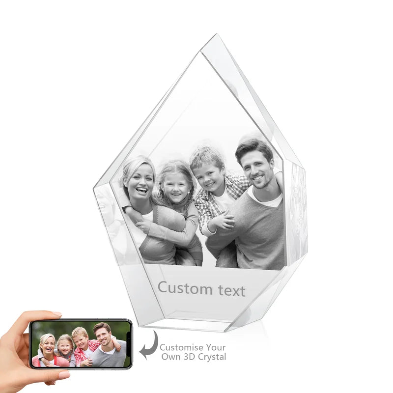 3D Crystal Photo - 3D Glass Pictures Crystal - Photo Gift for Christmas, Valentine's, Anniversary, Birthday, Mother's Day