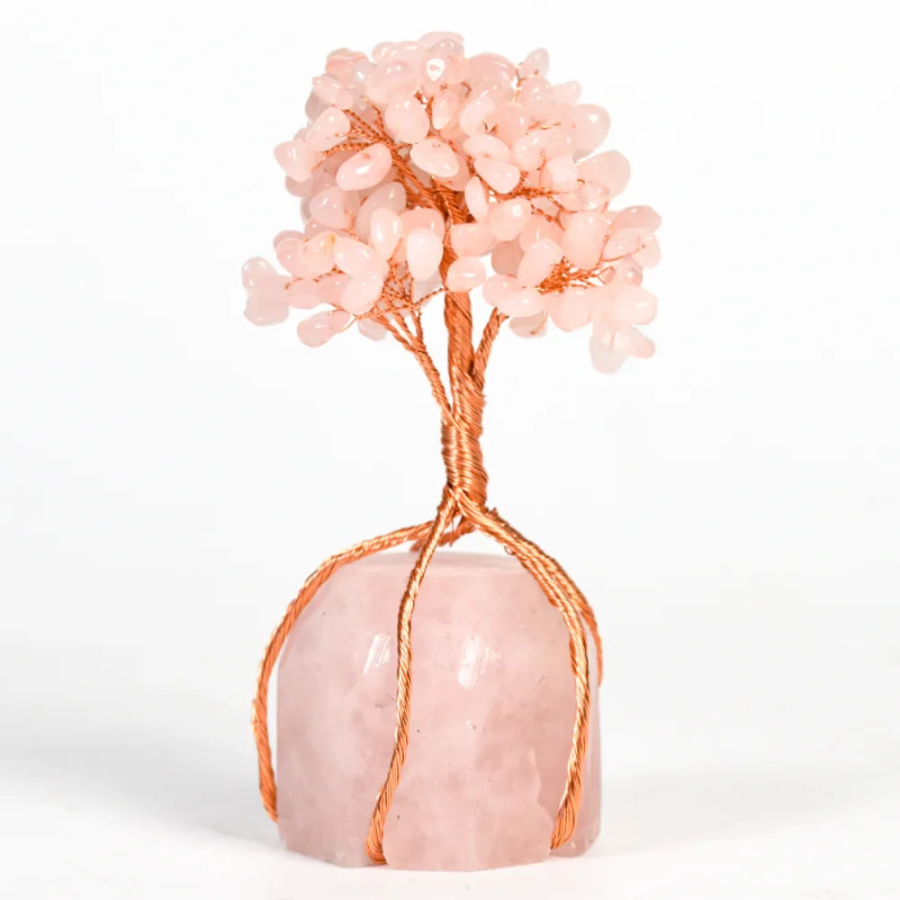 Rose Quartz Crystal Tree with Rose Quartz Base