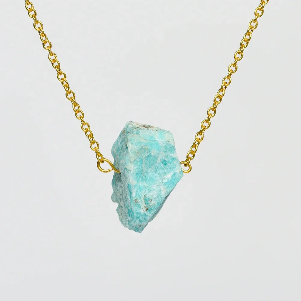 amazonite healing crystal necklace