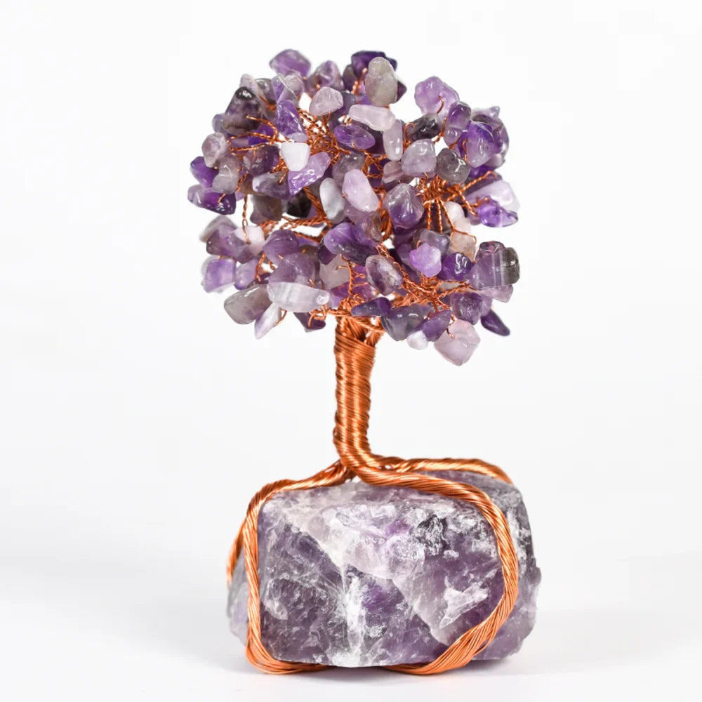 Amethyst Crystal Tree with Amethyst Raw Crystal Base