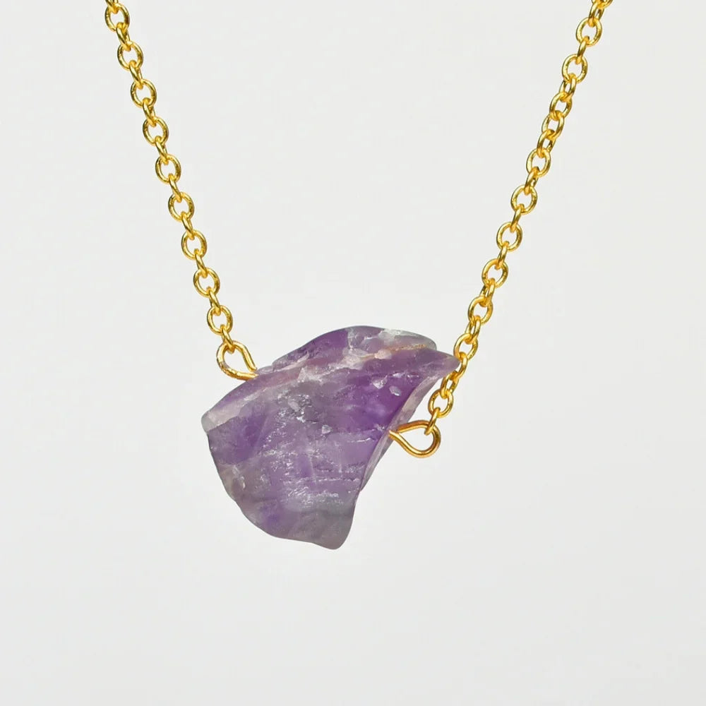 amethyst healing crystal necklace