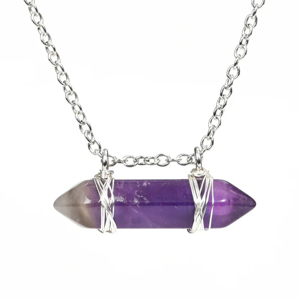 Amethyst Crystal Point Healing Crystal Necklace