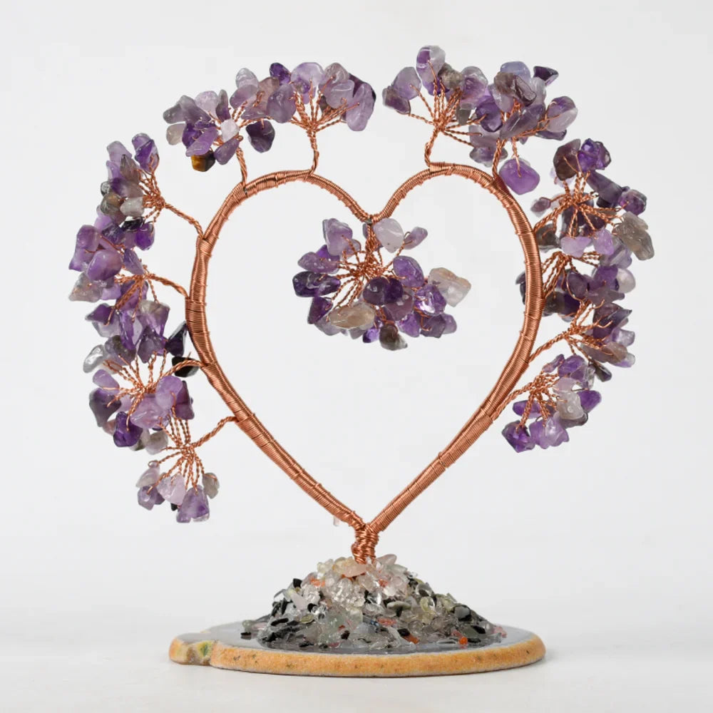 Amethyst Heart Crystal Tree