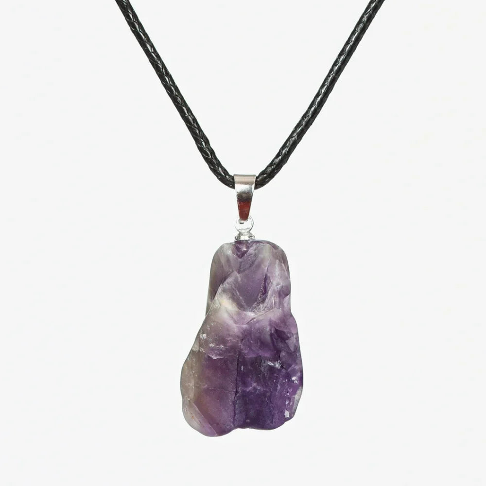 amethyst raw crystal necklace