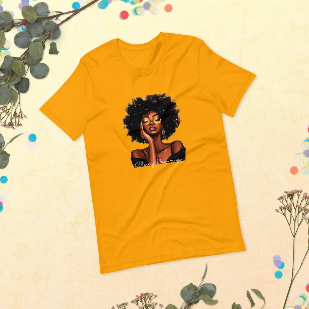 Celebrate Black History & Melanin Power | Black Girl Been Magic T-Shirt | Afro-American Pride & Natural Hair Vintage Tees | Black History T-Shirt for Women