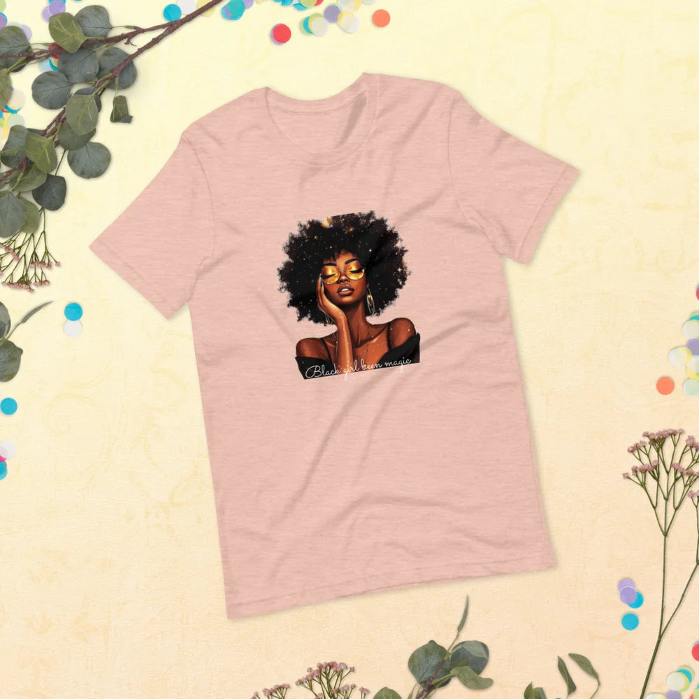 Celebrate Black History & Melanin Power | Black Girl Been Magic T-Shirt | Afro-American Pride & Natural Hair Vintage Tees | Black History T-Shirt for Women