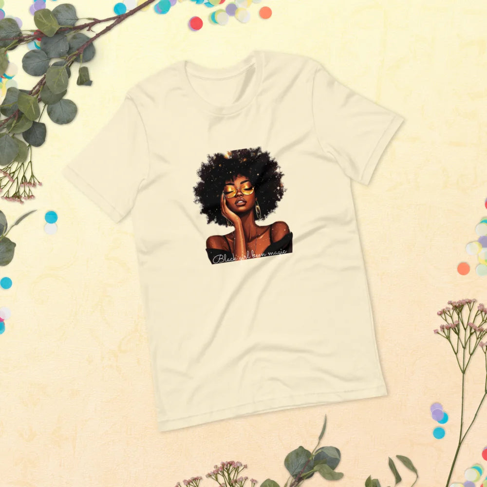 Celebrate Black History & Melanin Power | Black Girl Been Magic T-Shirt | Afro-American Pride & Natural Hair Vintage Tees | Black History T-Shirt for Women