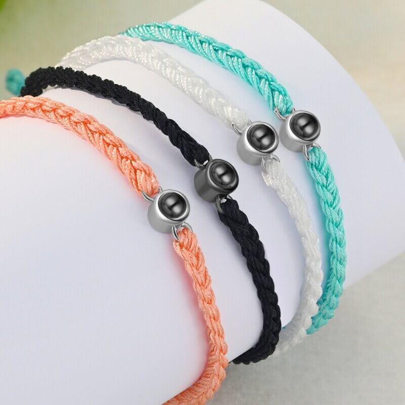 Bracelet with Picture Inside - Braided Rope Photo Projection Bracelet 5 Colours