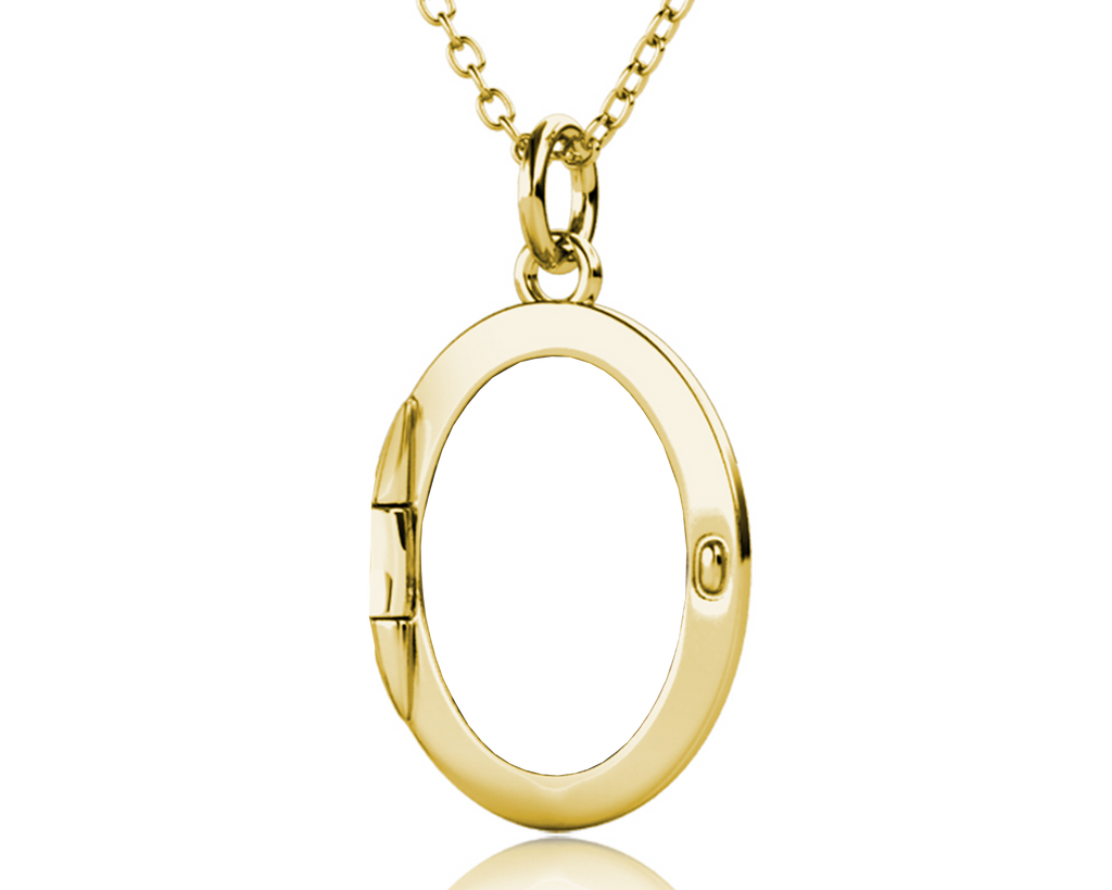 Personalised Photo Oval Locket Necklace with Picture Inside Gold