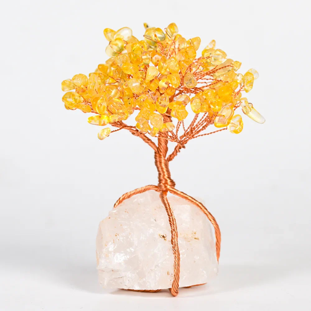 Citrine Crystal Tree with Citrine Raw Crystal Base