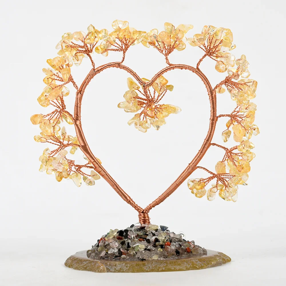 Citrine Heart Crystal Tree