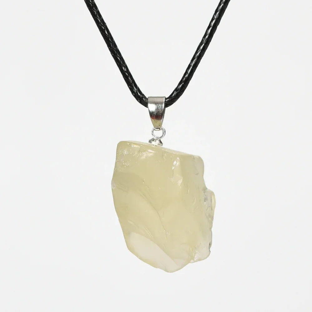 citrine raw crystal necklace