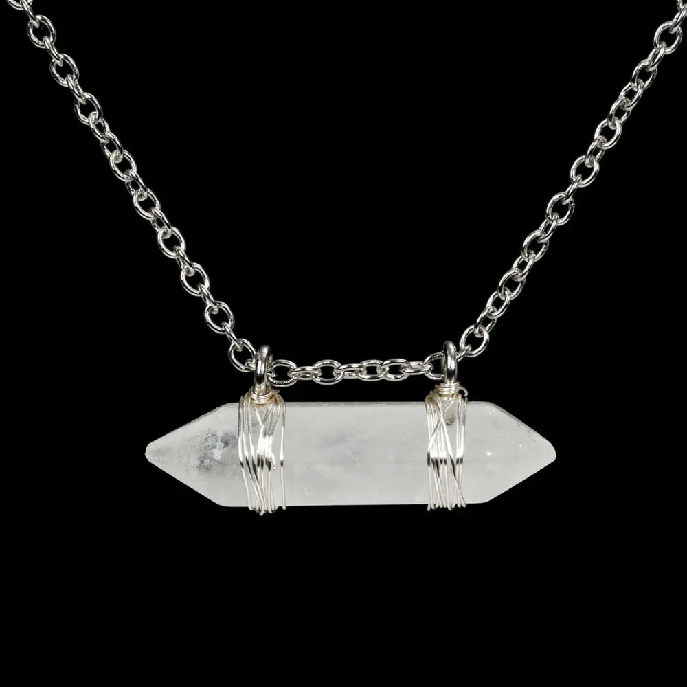 Clear Quartz Crystal Point Healing Crystal Necklace