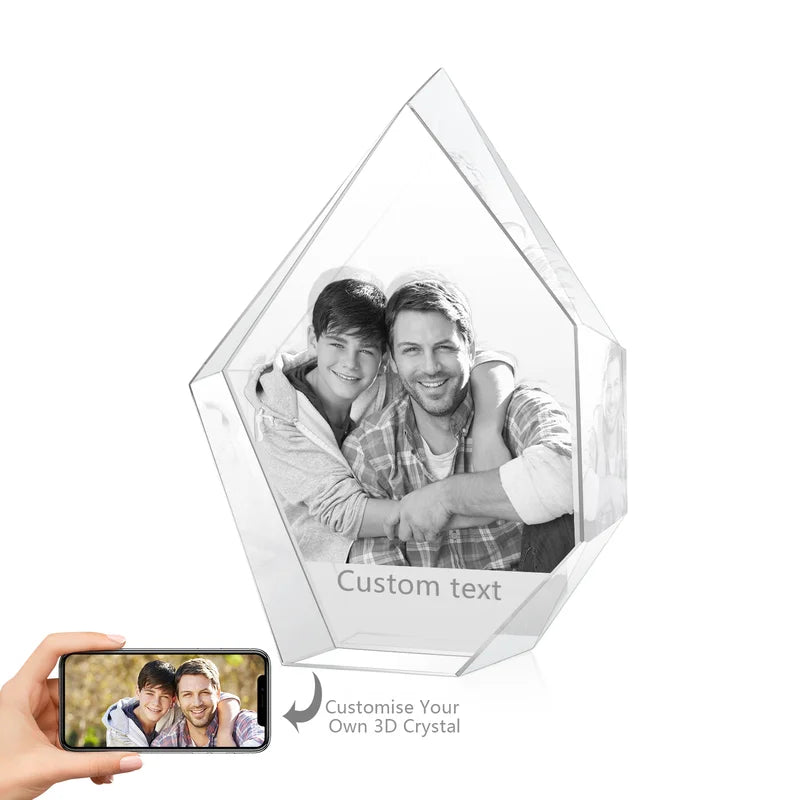 3D Crystal Photo - 3D Glass Pictures Crystal - Photo Gift for Christmas, Valentine's, Anniversary, Birthday, Mother's Day