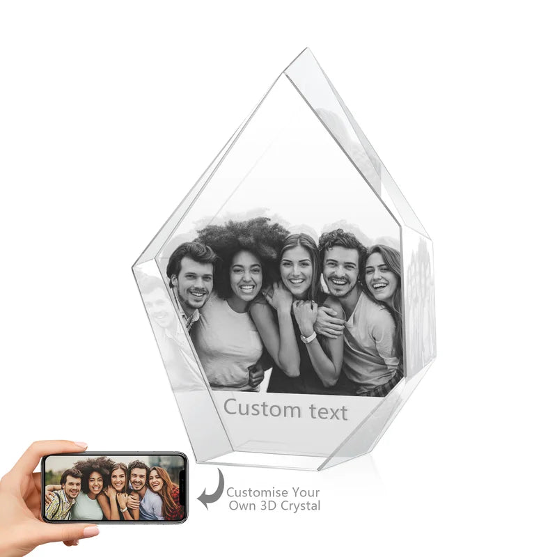 3D Crystal Photo - 3D Glass Pictures Crystal - Photo Gift for Christmas, Valentine's, Anniversary, Birthday, Mother's Day