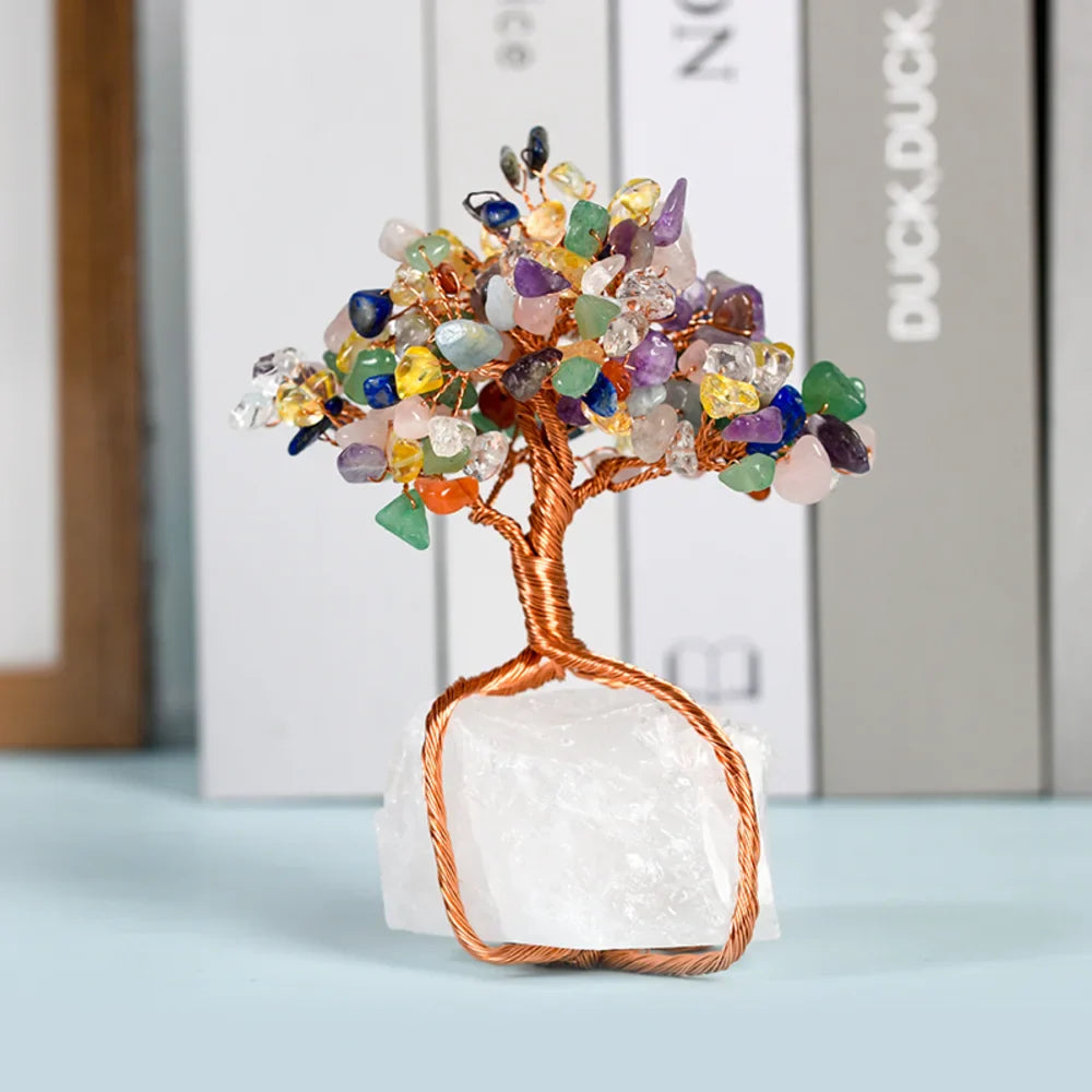 Crystal Tree with Raw Crystal Base