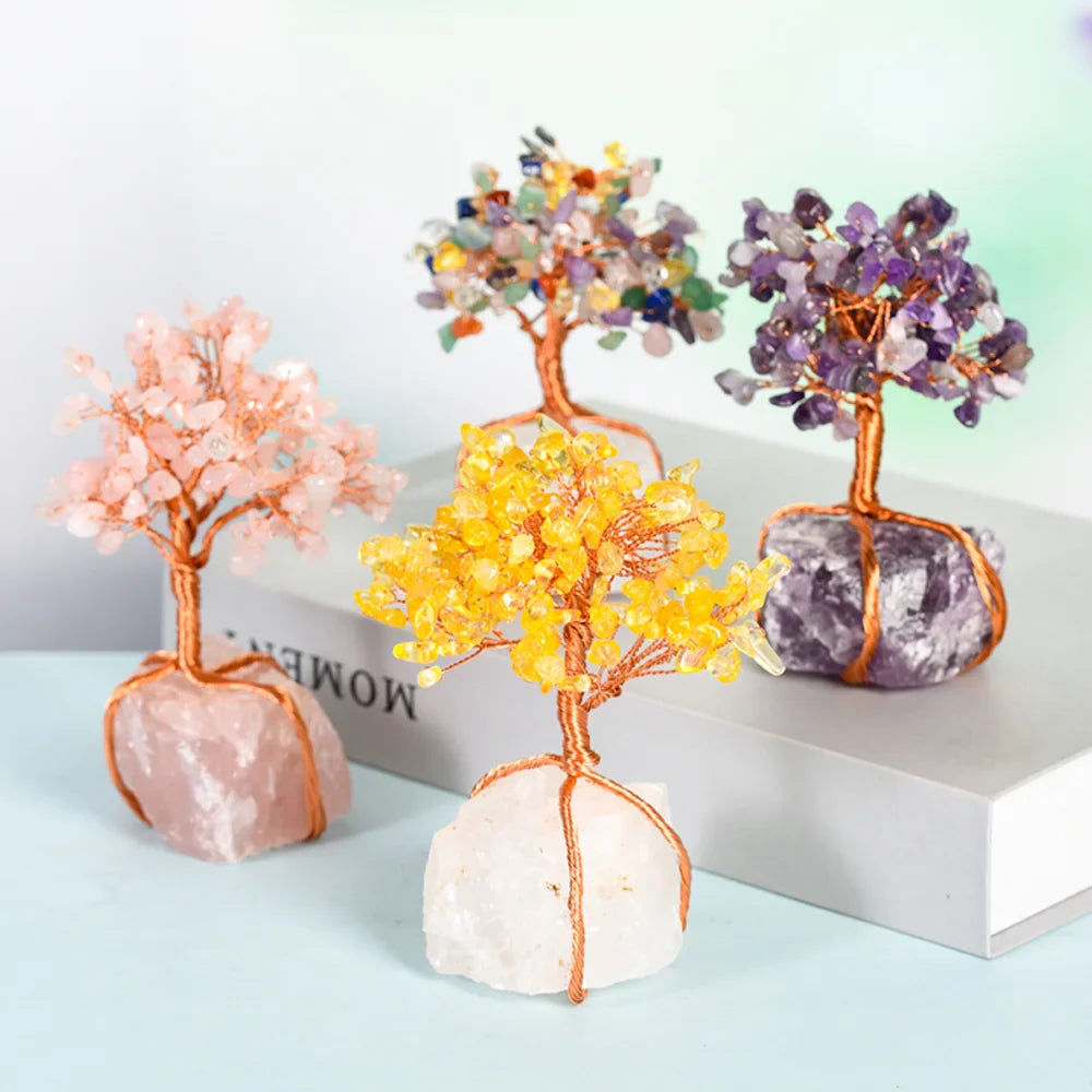 Crystal Tree with Raw Crystal Base