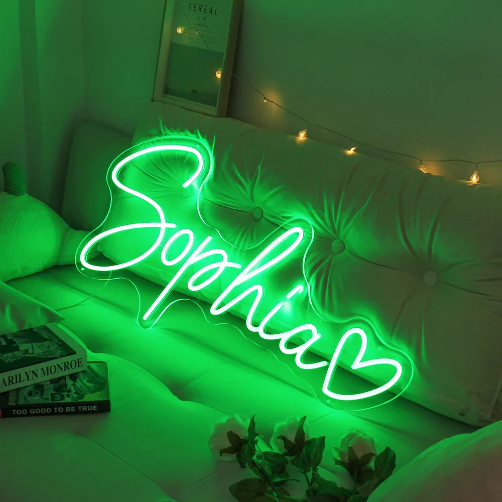 Custom Neon Name Sign - Personalised Green Neon Letters Light