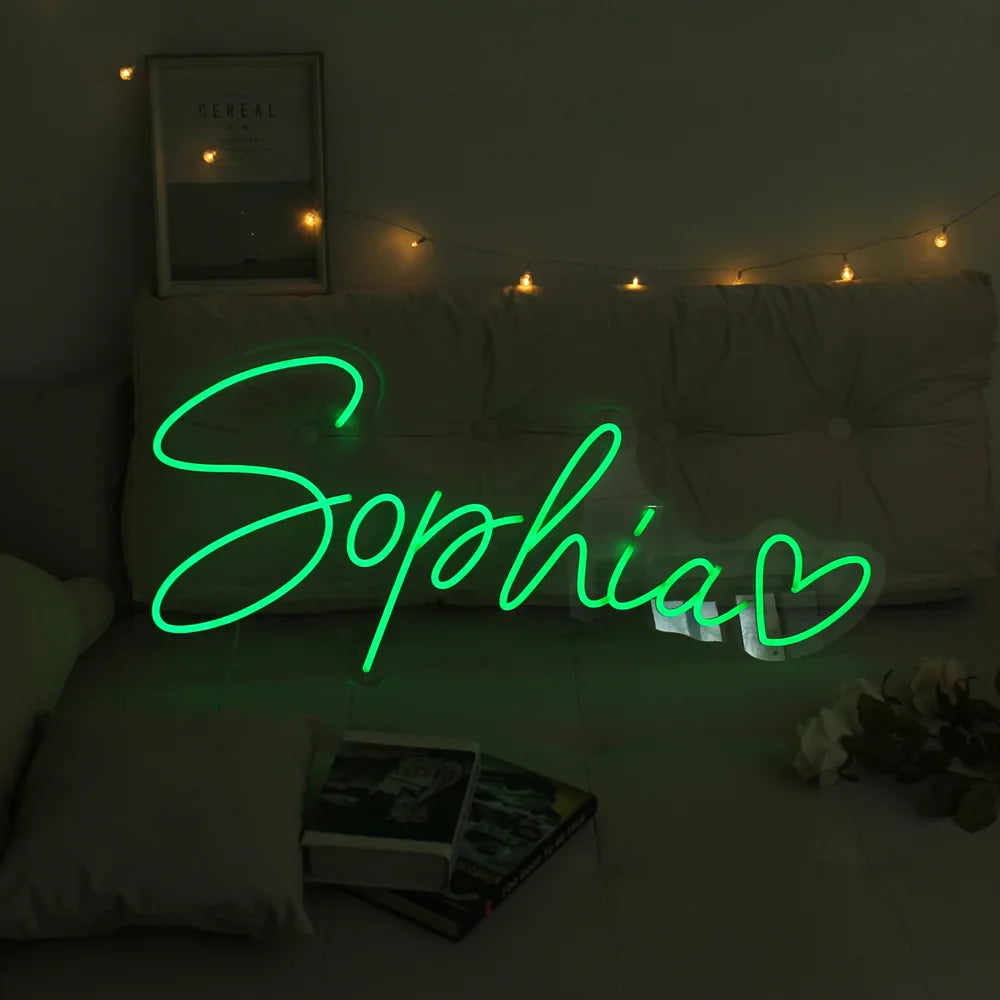 Custom Neon Name Sign - Personalised Green Neon Letters Light