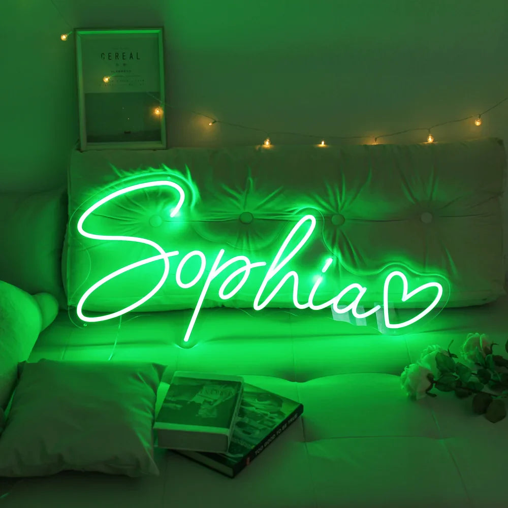 Custom Neon Name Sign - Personalised Green Neon Letters Light