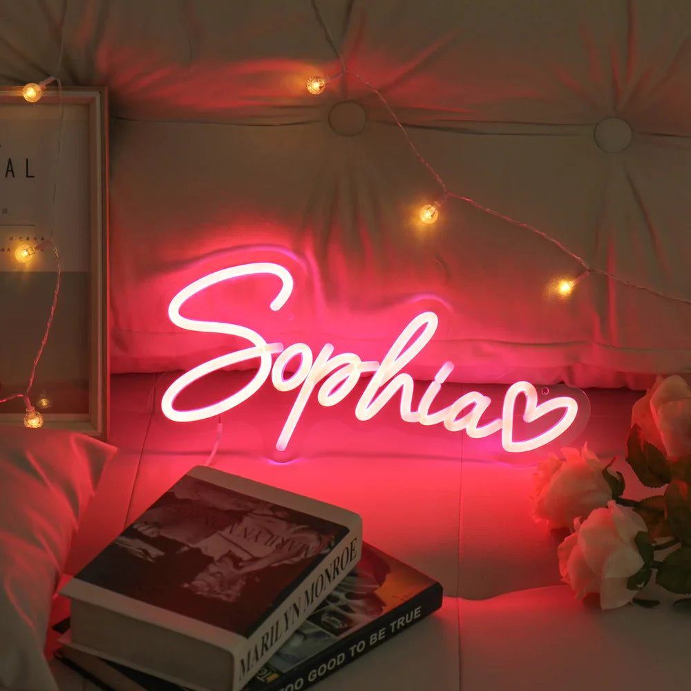 Custom Neon Name Sign - Personalised Pink Neon Letters Light