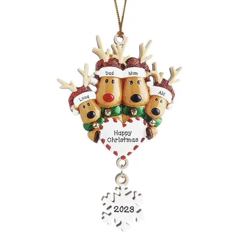 Elk Personalised Christmas Ornament with 2-6 Names