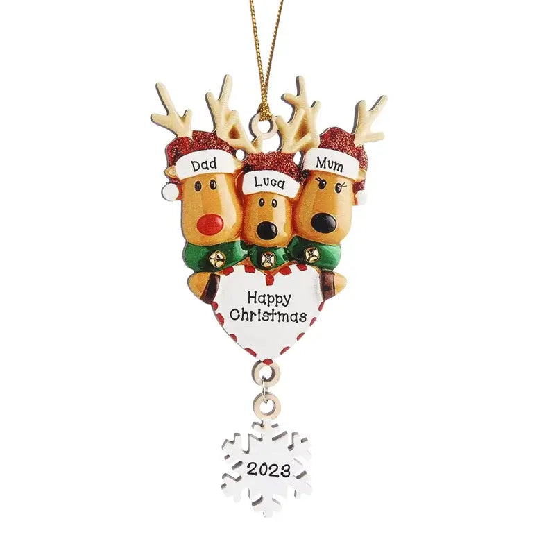 Elk Personalised Christmas Ornament with 2-6 Names