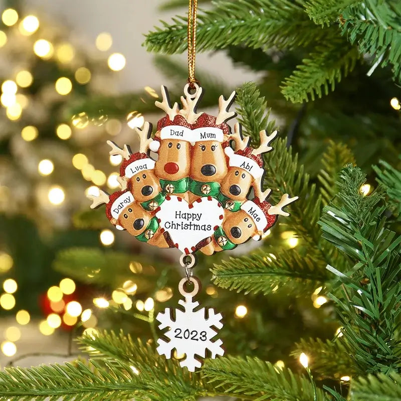 Elk Personalised Christmas Ornament with 2-6 Names