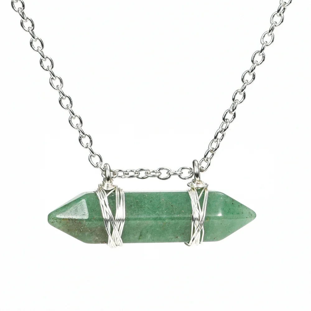 Green Aventurine Crystal Point Healing Crystal Necklace