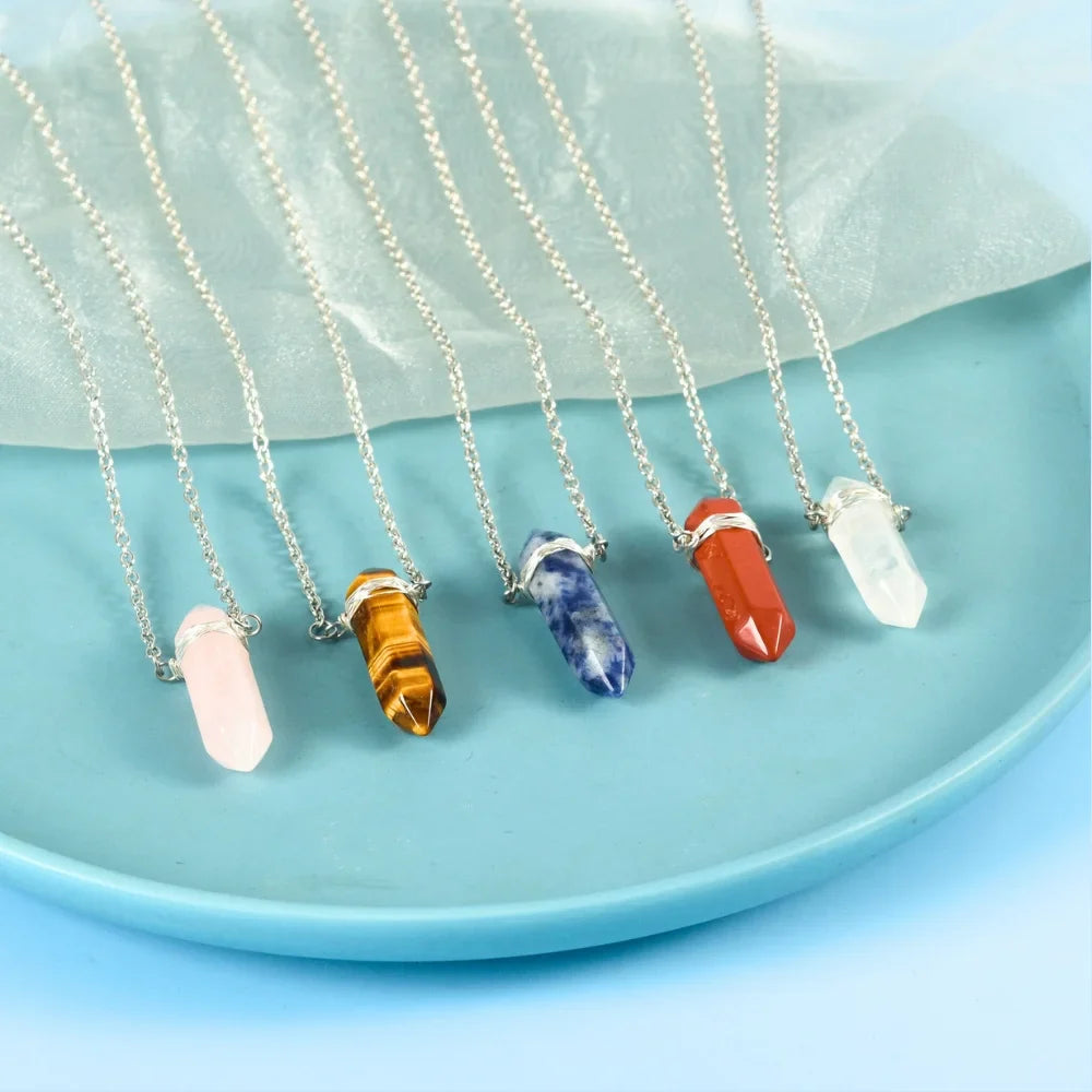 Healing Crystal Point Crystal Necklace