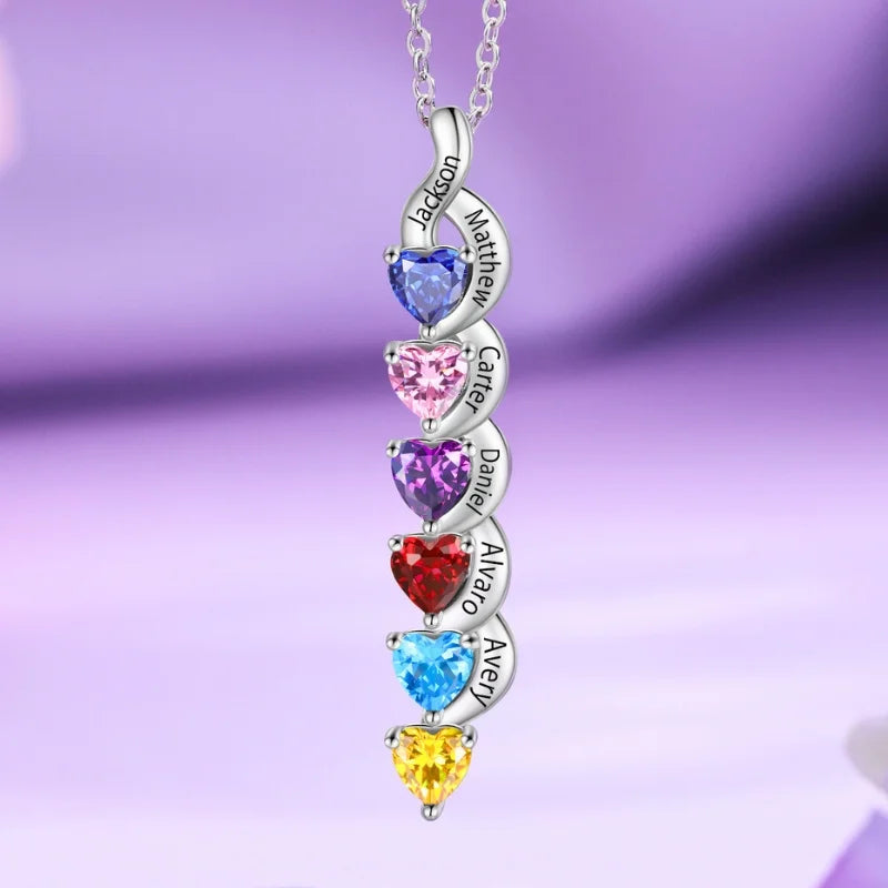 Love Heart Birthstone Personalized Charm 
