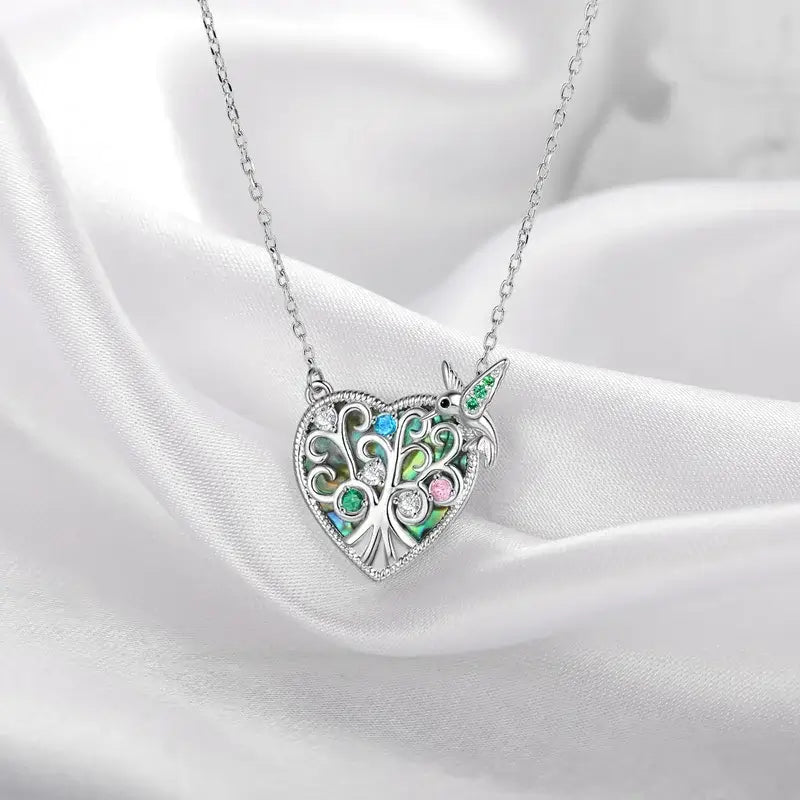 Heart Shaped Family Tree Birthstone Necklace | 3-6 Zircon Birthstones