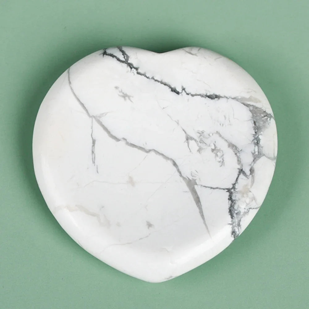 Howlite Worry Stone - Heart Shaped