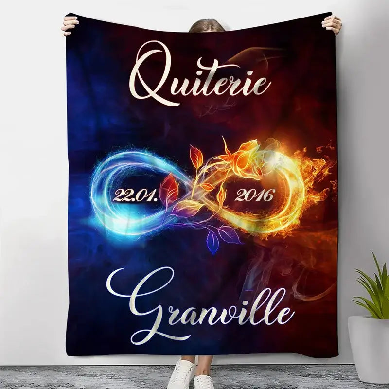 Personalised Blanket | Personalised Name Blanket | Personalised Infinity for Couples