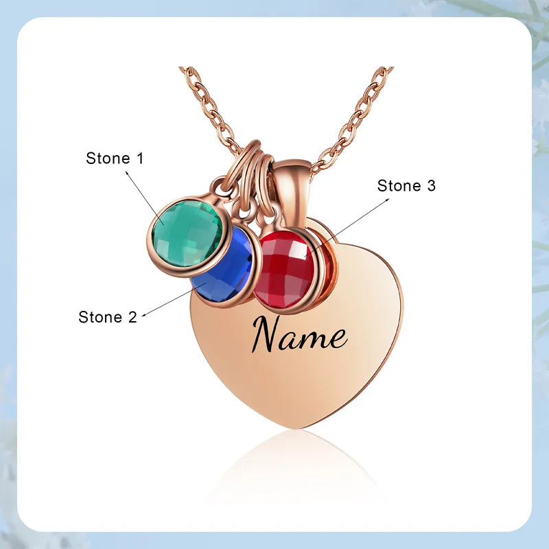 Initial and Name Birthstone Personalised Necklace