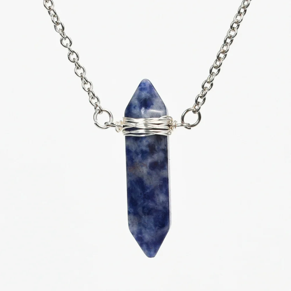 Lapis Lazuli Healing Crystal Point Crystal Necklace