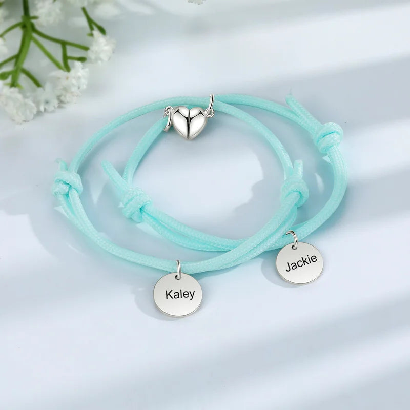 Matching Couple Bracelets | Engraved Matching Bracelets | Magnetic His and Hers Fluorescence Bracelets | 5 Colours