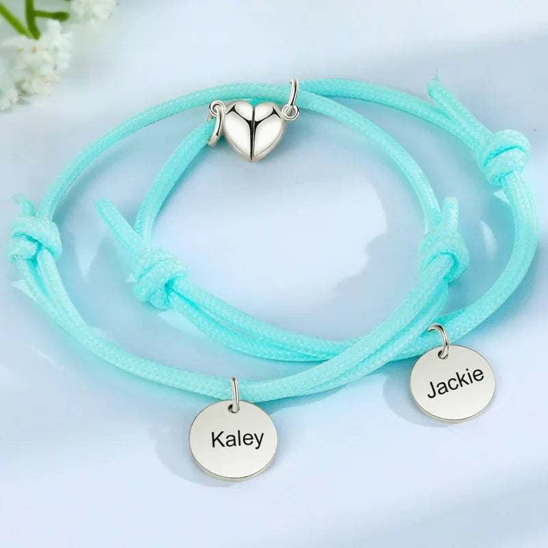 Matching Couple Bracelets | Engraved Matching Bracelets | Magnetic His and Hers Fluorescence Bracelets | 5 Colours