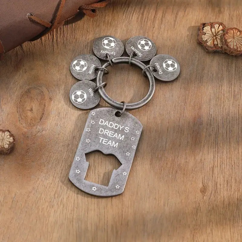 Bottle Opener Keyring | Personalised Men's Keyring | Engraved Name Keyring