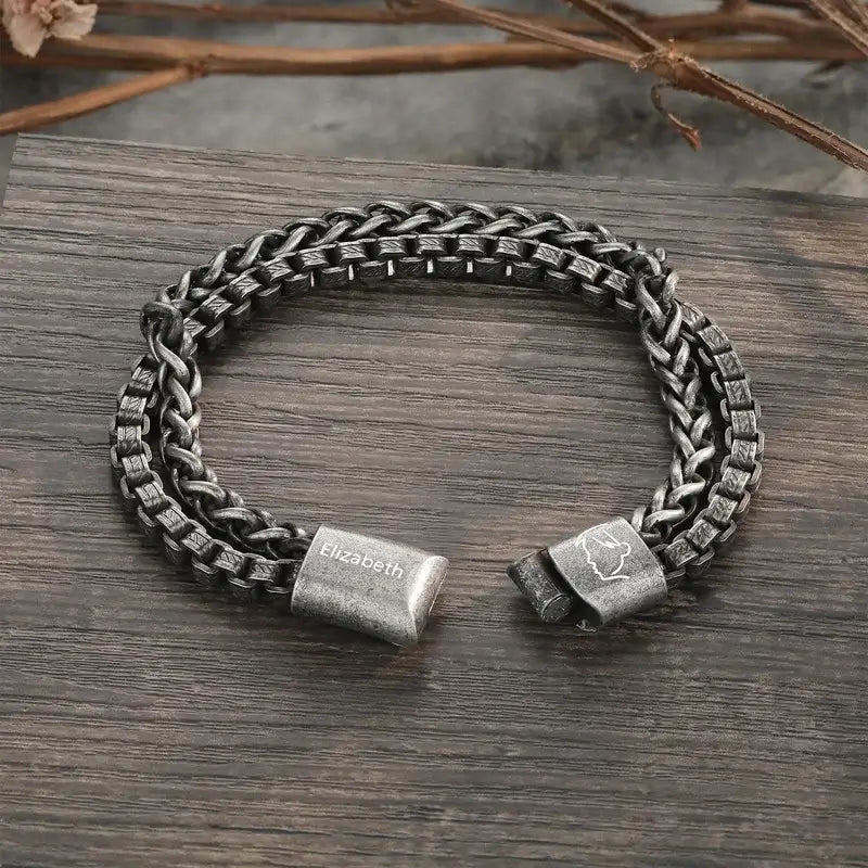 Men's Name Bracelet | Men's Engraved Bracelet | Stainless Steel