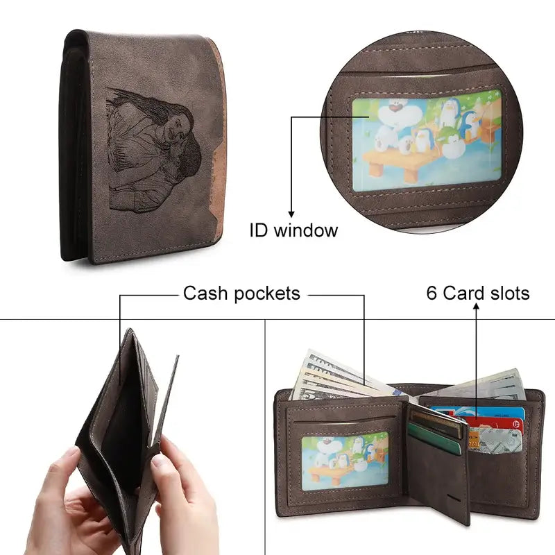 Men's Personalised Photo Wallet with Engraving