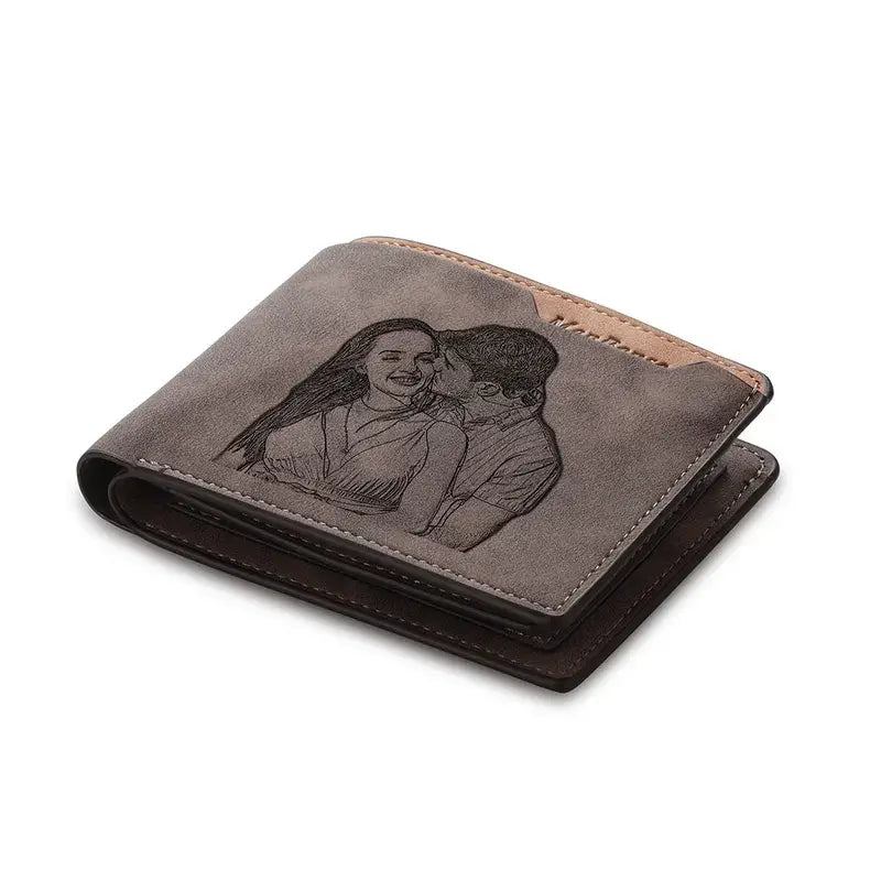 Men's Personalised Photo Wallet with Engraving