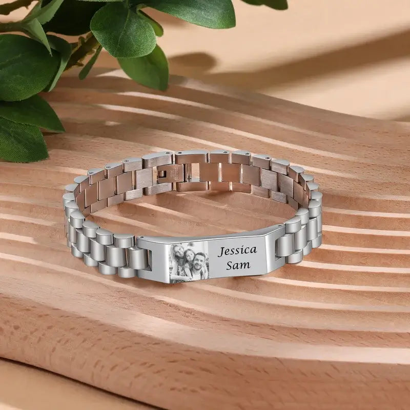 Mens Picture Bracelet - Mens Bracelet with Picture Stainless Steel