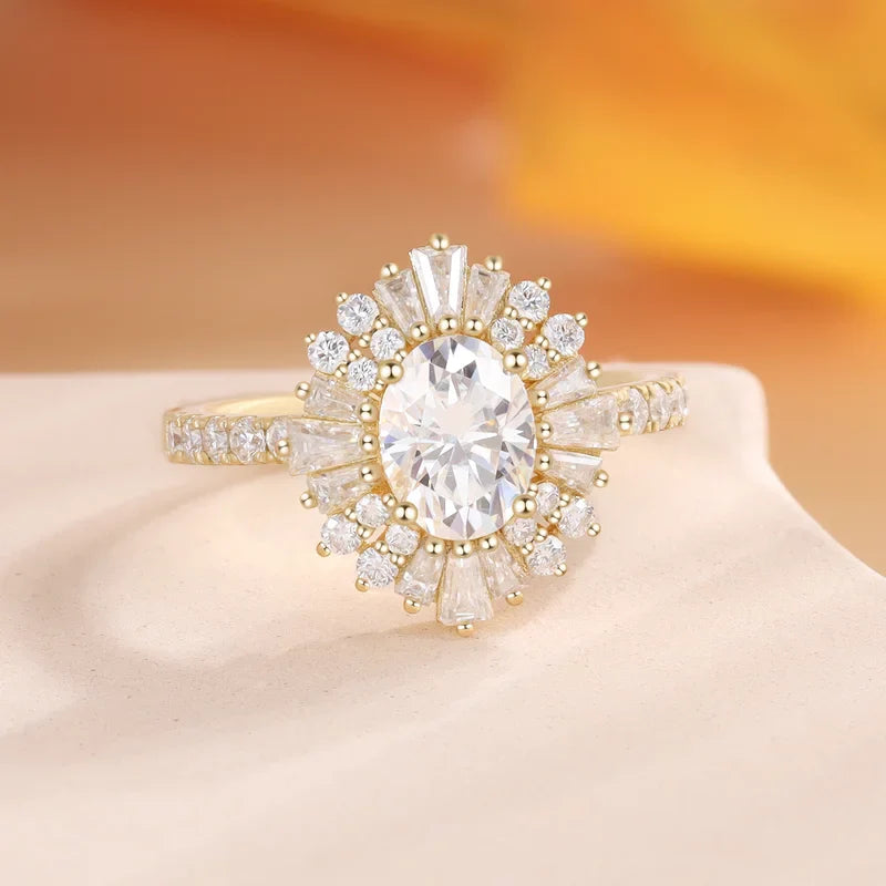 Moissanite Engagement Ring Oval Shaped