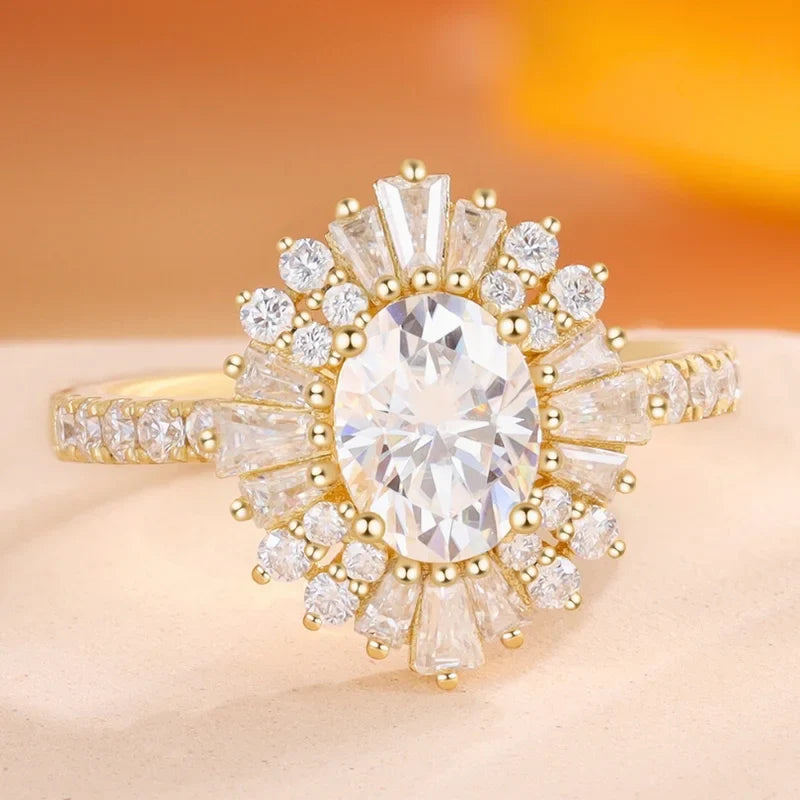 Moissanite Engagement Ring Oval Shaped