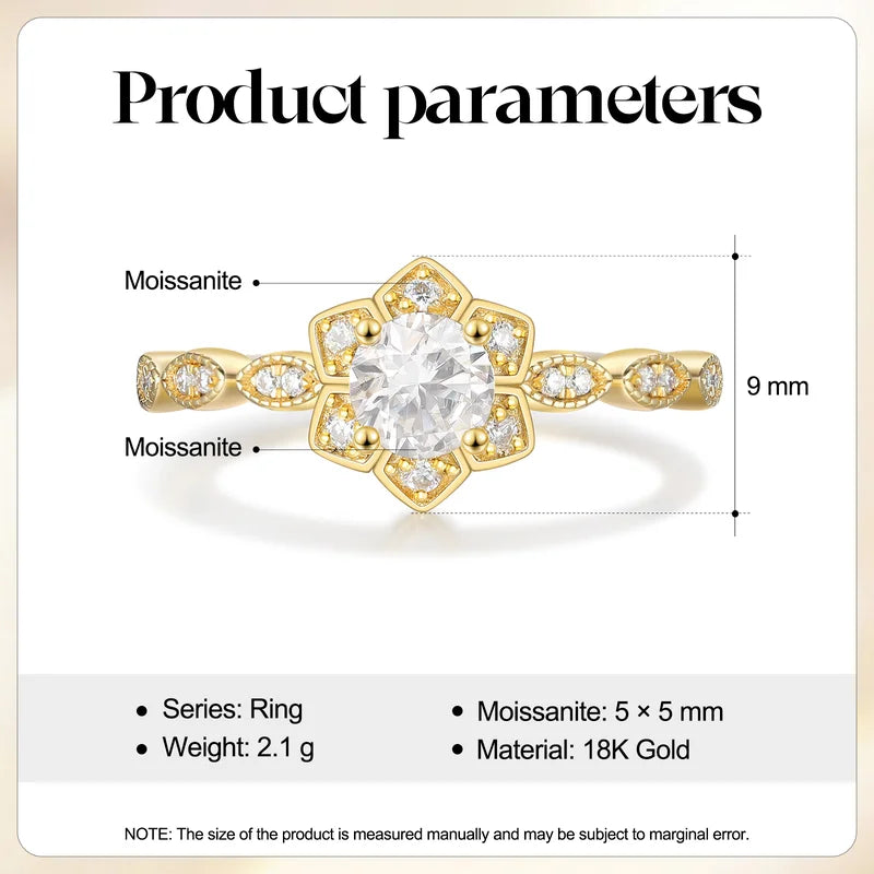 Moissanite Wedding Ring Round Shaped