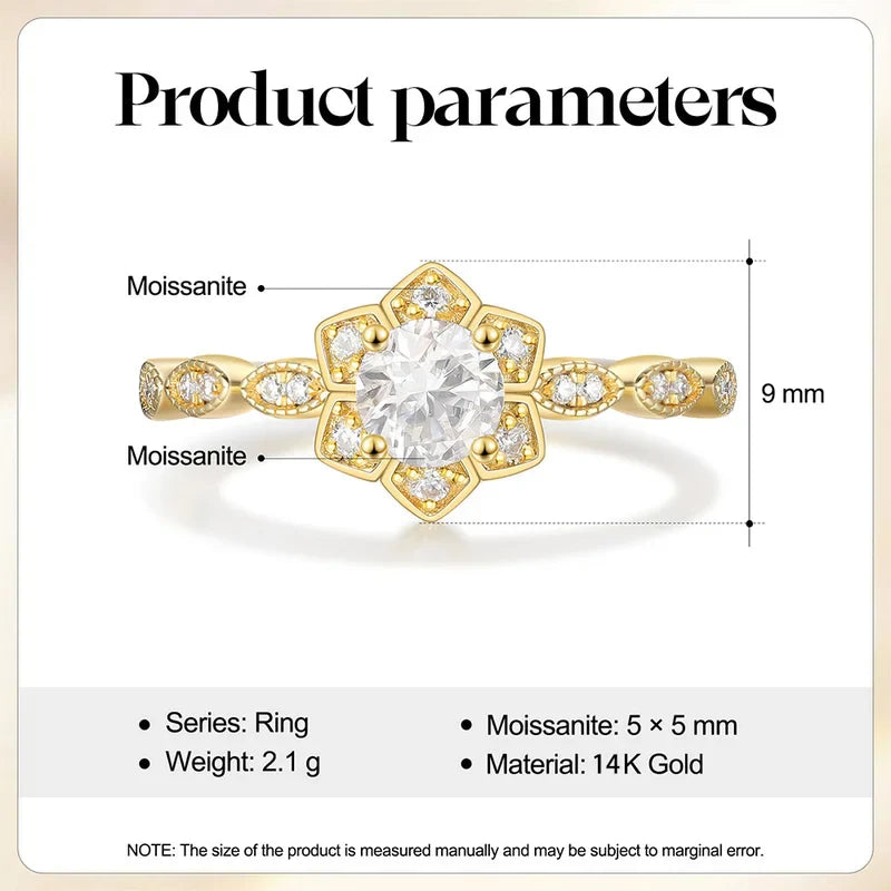 Moissanite Wedding Ring Round Shaped