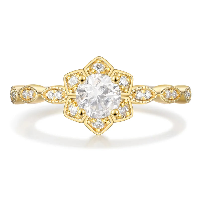 Moissanite Wedding Ring Round Shaped