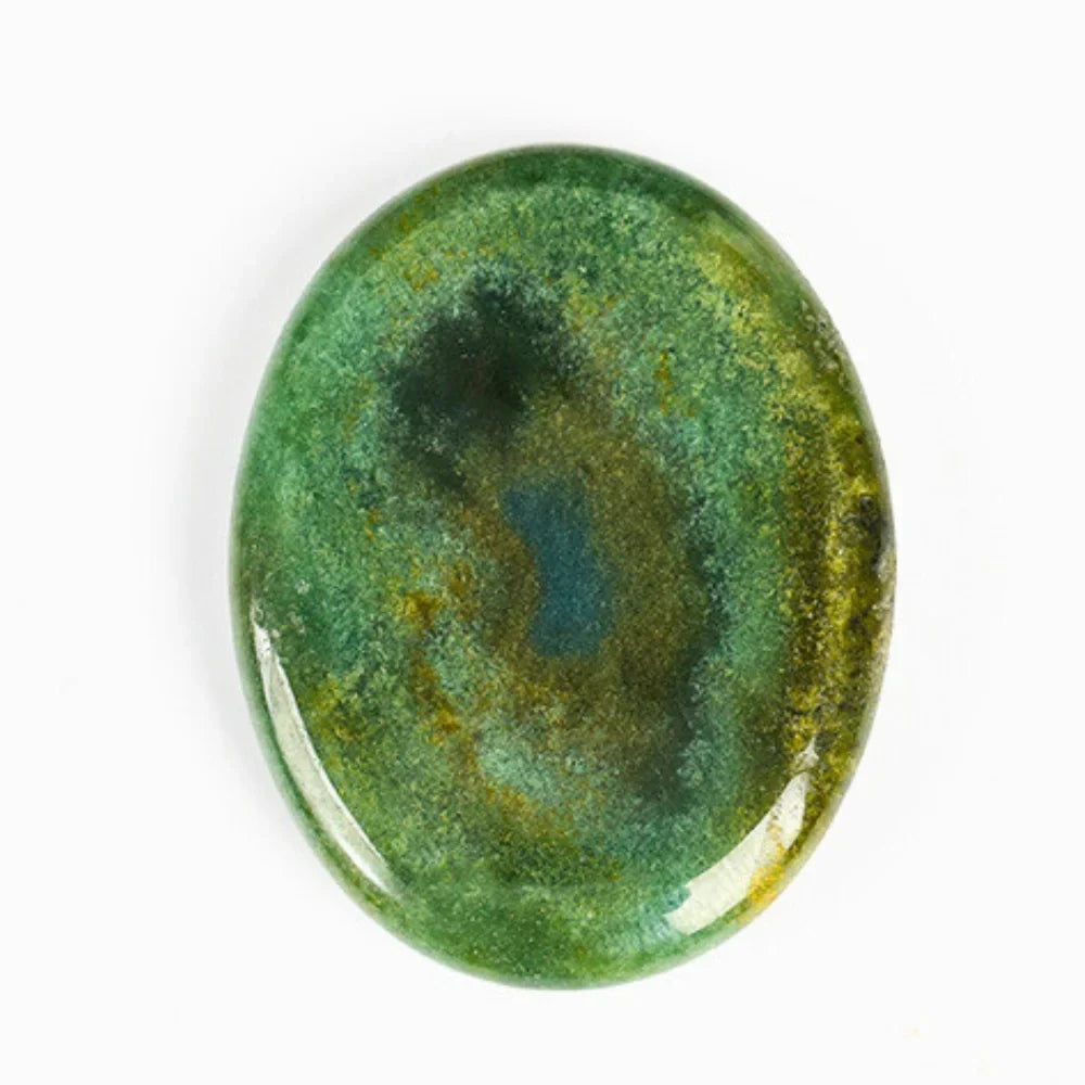 Moss Agate Worry Stone